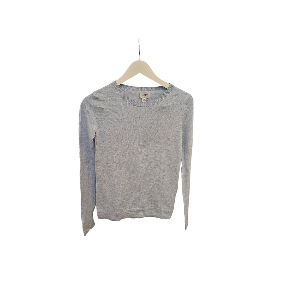 J.Crew Teddie Lightweight Long Sleeve Sweater XS Heather Quartz Blue
